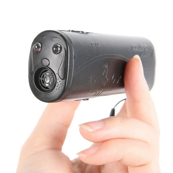 ODSTRASZACZ PSÓW ULTRADŹWIĘKOWY TRESER LATARKA 3W1 150 db + Bateria 9V