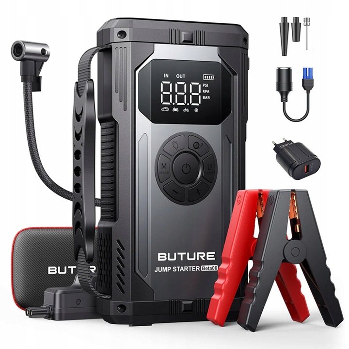 MOCNY ROZRUCH BOOSTER PRZENOŚNY POWERBANK ROZRUCHOWY Z KOMPRESOREM 4000A