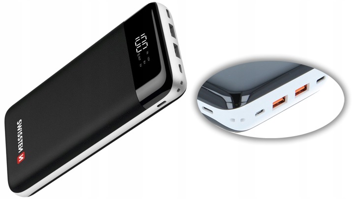 SWISSTEN Powerbank 30000 mAh Quick Charge 3.0 LCD