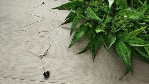 NASZYJNIK SREBRNY DAMSKI Z INFINITY SERCE SWAROVSKI *DO WYBORU łańcuszek