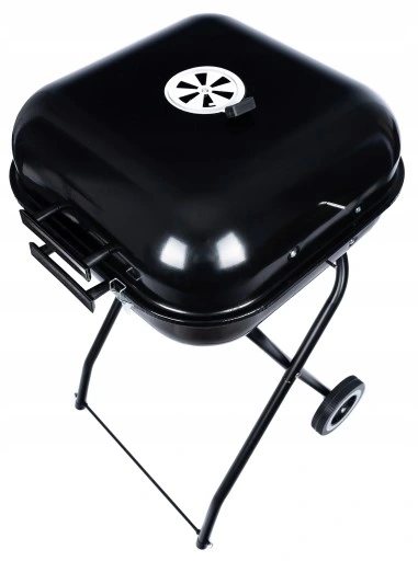 GRILL Węglowy na brykiet Ogrodowy PRZENOŚNY turystyczny WÓZEK POKRYWA