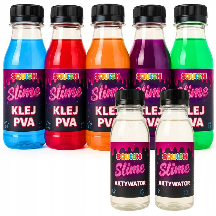 ZESTAW 5XKLEJ 2XAKTYWATOR DO ROBIENIA GLUTKÓW SlIME