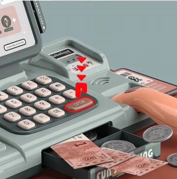 KASA SKLEPOWA DLA DZIECI DUŻY ZESTAW INTERAKTYWNA WYŚWIETLACZ LCD DŹWIĘK