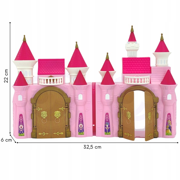 PRZENOŚNY DOMEK DLA LALEK PAŁAC ZAMEK DUŻY AKCESORIA KSIĘŻNICZKA WOOPIE