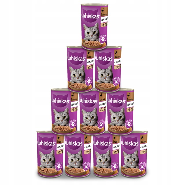 WHISKAS mokra karma dla kota z kaczką w galaretce puszka 24x400 g
