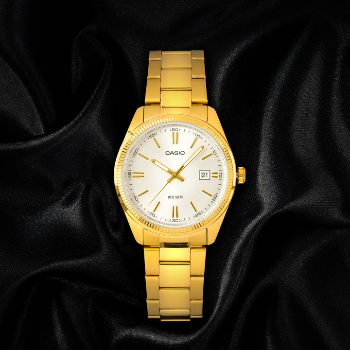 LUKSUSOWY ZEGAREK MĘSKI CASIO POZŁACANY PRAWDZIWYM 24K ZŁOTEM + GRAWER