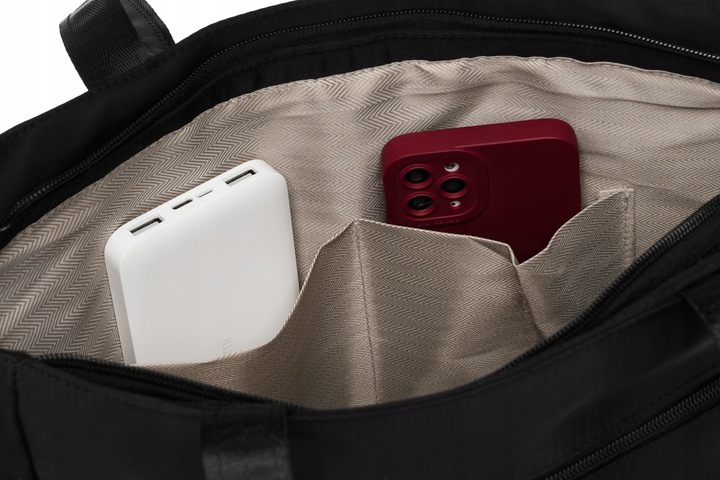 Torba damska PETERSON miejska torebka shopper bag na ramię czarna A4 lekka