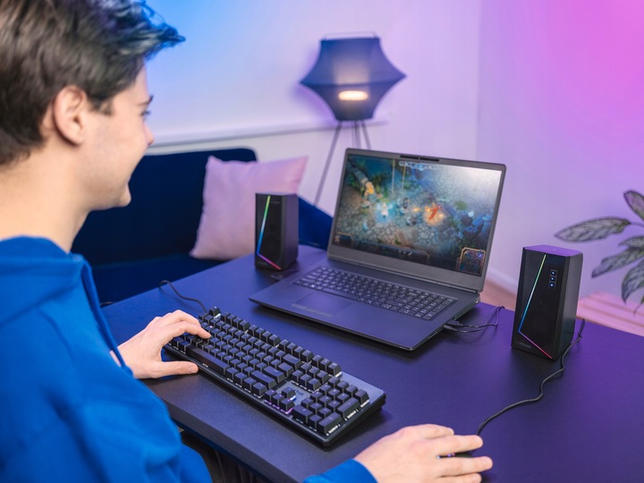 GŁOŚNIKI KOMPUTEROWE 2.0 USB 12W GAMINGOWE RGB