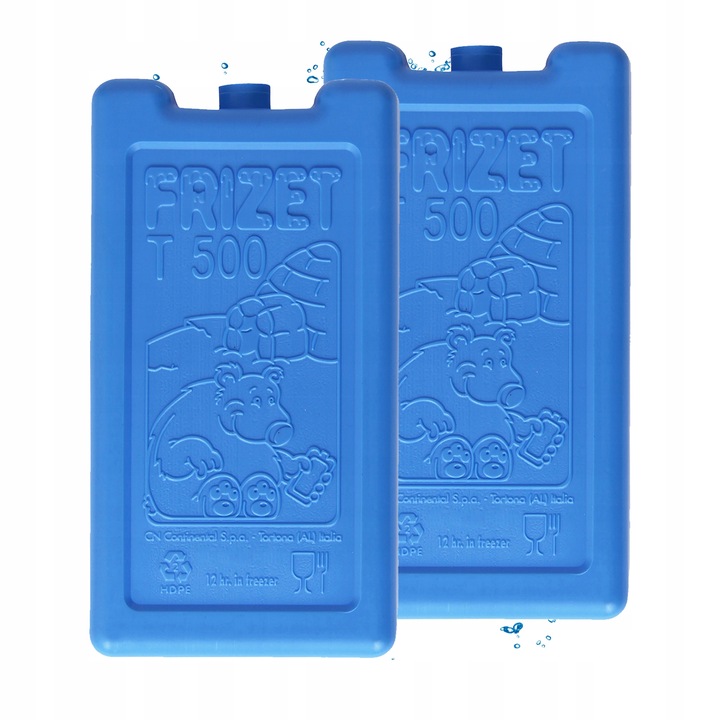 Wkłady chłodzące do lodówki turystycznej torby termicznej FRIZET 2x 500 ml