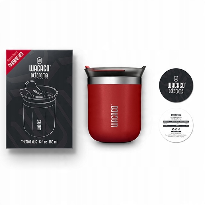 Kubek termiczny Octaroma Clasico 0,18L carmine red Wacaco