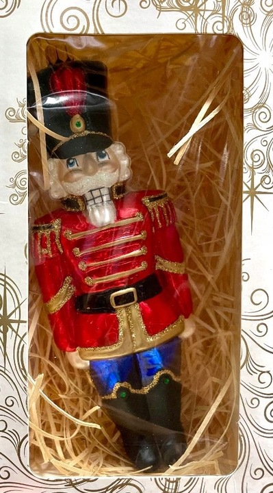 BOMBKA SZKLANA DZIADEK DO ORZECHÓW 16 cm