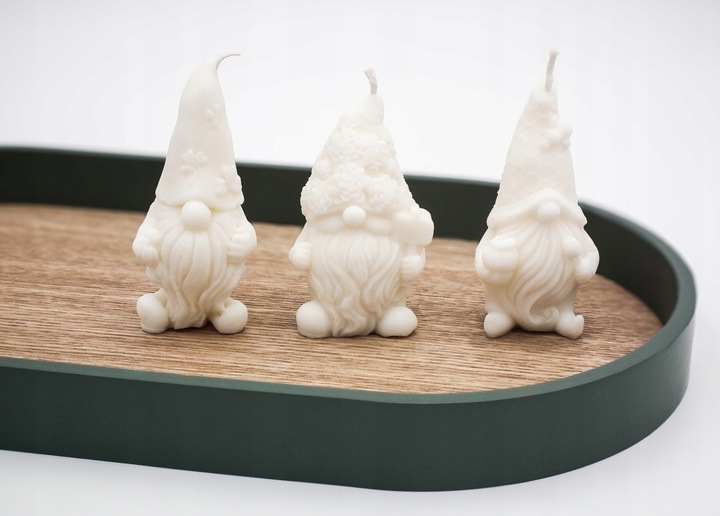 Świece sojowe zestaw na prezent 3 skrzaty świąteczne