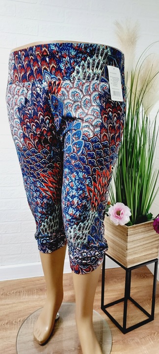 L/3XL ALLADYNKI WYGODNE SPODNIE -ZA KOLANO 777-1 pawie oczko