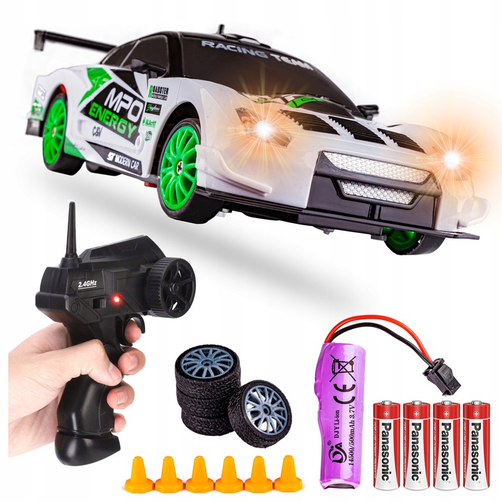 ZESTAW RC Samochód ZDALNIE STEROWANY 4x4 Auto na PILOTA do DRIFTU Nissan GT