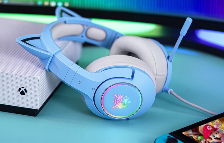 ONIKUMA GAMINGOWE SŁUCHAWKI PRZEWODOWE NAUSZNE K9 Z KOCIMI USZAMI 2,2M