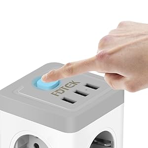 LISTWA ANTYPRZEPIĘCIOWA KOSTKA OCHRONNA 7w1 !! 4 GNIAZDKA + 3 USB JAKOŚĆ !!