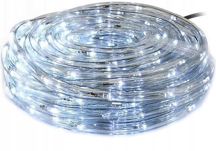 WĄŻ Świetlny 50m LED LAMPKI CHOINKOWE BIAŁY ZIMNY