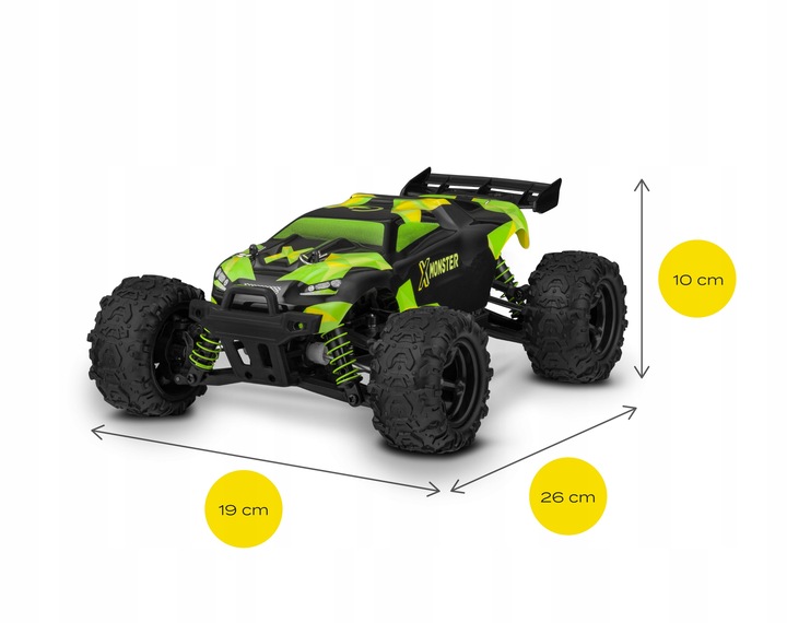 SAMOCHÓD RC AUTO TERENOWY NA PILOTA 4x4 DUŻY AKUMULATOR x 2szt SKALA 1:18