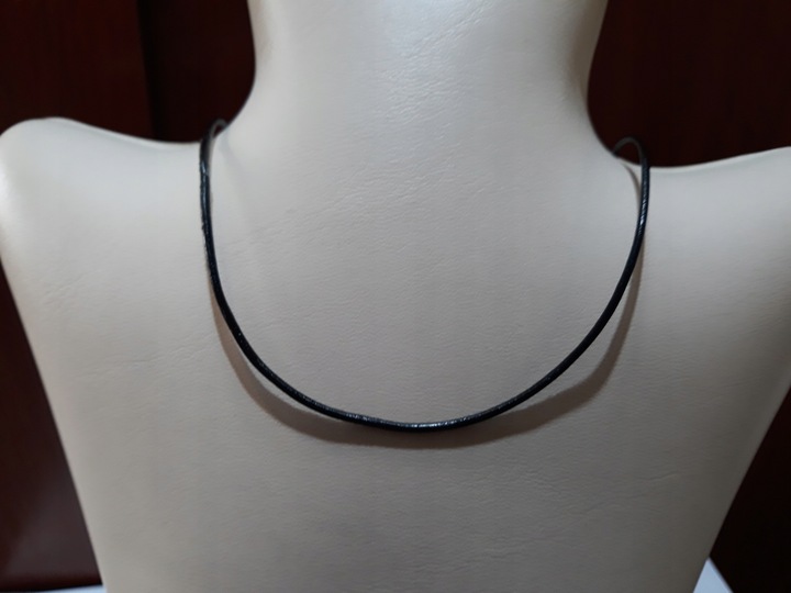 RZEMIEŃ RZEMYK CZARNY Z ZAPIĘCIAMI ZE SREBRA 925 70 CM