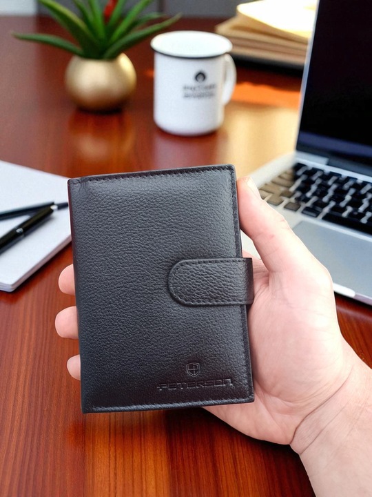 PREZENT NA DZIEŃ CHŁOPAKA TATY SKÓRZANY PORTFEL Z GRAWEREM MĘSKI DLA NIEGO