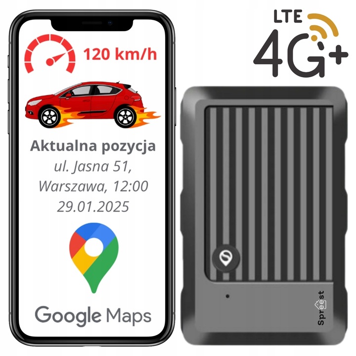 LOKALIZATOR GPS 4G MAGNES DO POJAZDÓW ROWERU AUTA SAMOCHODU BEZ ABONAMENTU