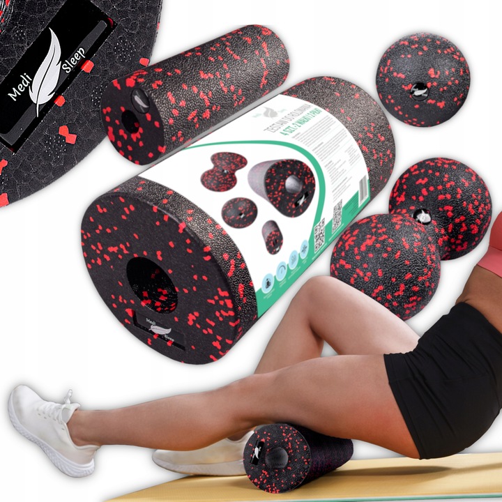 ROLLER ZESTAW EPP PIANKOWY WAŁEK + PIŁKA + DUOBALL DO MASAŻU 4szt