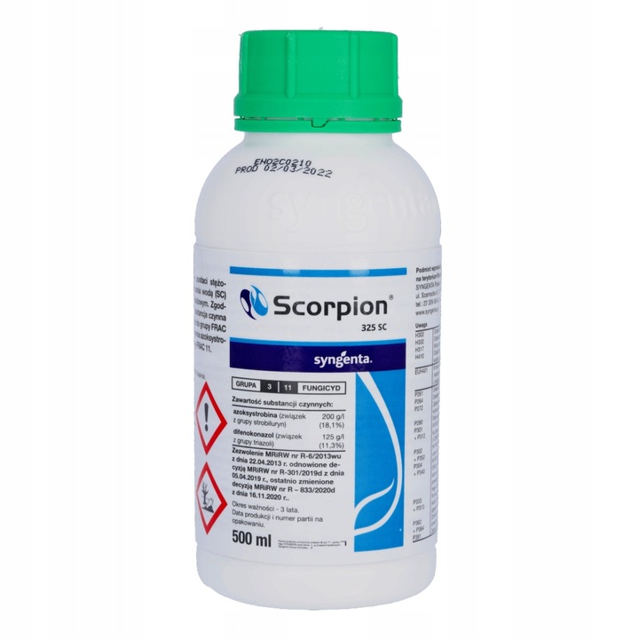ŚRODEK GRZYBOBÓJCZY OPRYSK SCORPION 325 SC 500ML PARCH ZGNILIZNA PLEŚŃ