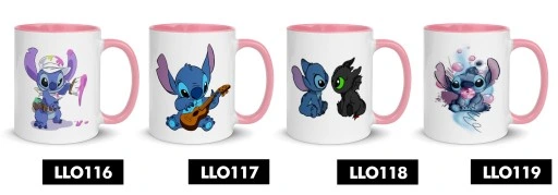 KUBEK RÓŻOWY NA PREZENT DLA FANA LILO STICH WZORY + OPAKOWANIE GRATIS