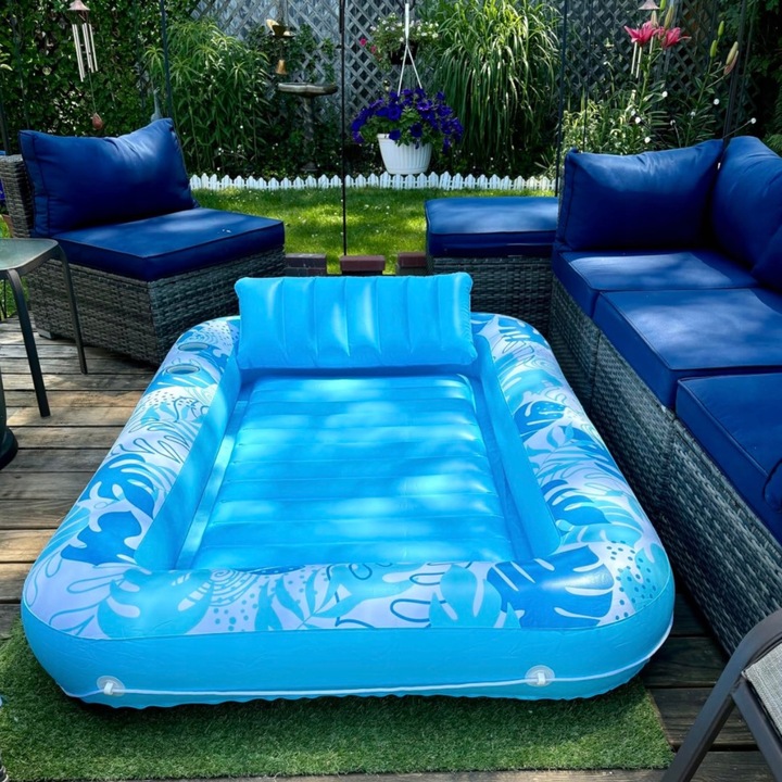 MATERAC PŁYWAK PŁYWANIA NADMUCHIWANY LEŻAK OPALANIA Z PODUSZKĄ DO WODY 4W1!