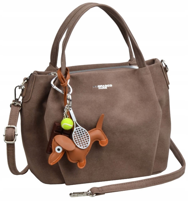 Flora&Co torebka kuferek zamsz BRĄZ elegancka CASUAL