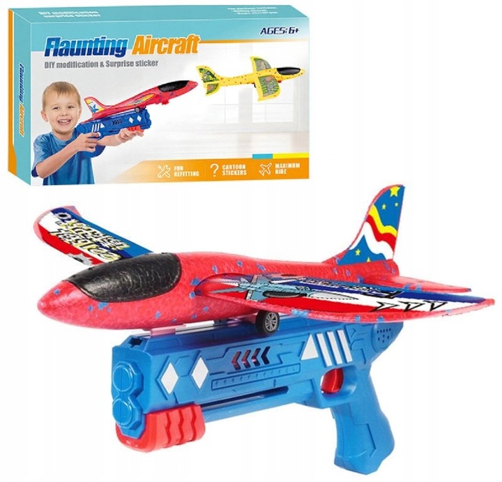 Samolot Styropianowy Wyrzutnia Duzy 35x32cm - Idealny prezent dla dzieci