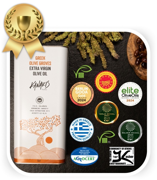 Oliwa z oliwek Extra Virgin Grecka Tradycyjna PDO 5l ŚWIEŻY ZBIÓR 2024/2025