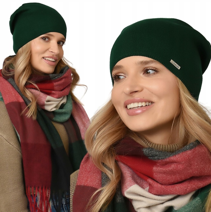 Damska CZAPKA jesienna modny styl podpinana POLSKI PRODUCENT zimowa UNI V3