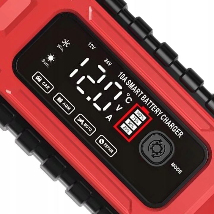AUTOMATYCZNY INTELIGENTNY PROSTOWNIK ŁADOWARKA DO AKUMULATORA 12V 24V 10A