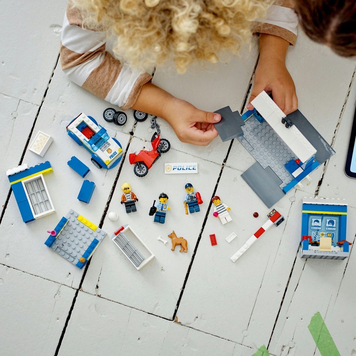 LEGO City Policja Posterunek Radiowóz Motor + Remiza Strażacka Łatwe Klocki