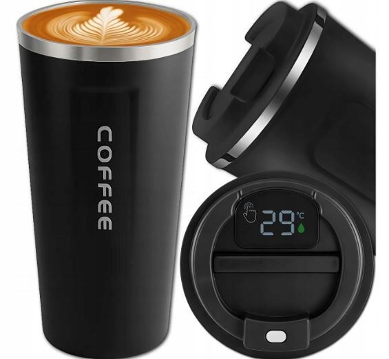KUBEK TERMICZNY TERMOS 500 ML WYŚWIETLACZ TEMPERATURY NA KAWĘ HERBATĘ