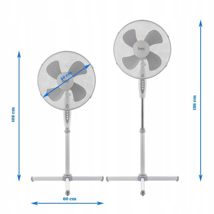 WENTYLATOR podłogowy biały Botti Stellar 40cm