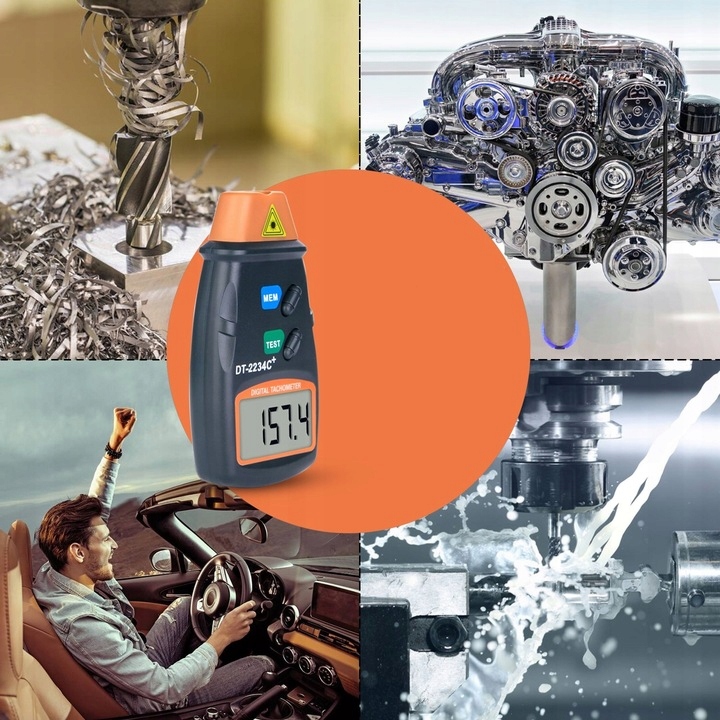 TACHOMETR LASEROWY MIERNIK OBROTÓW OBROTOMIERZ LCD