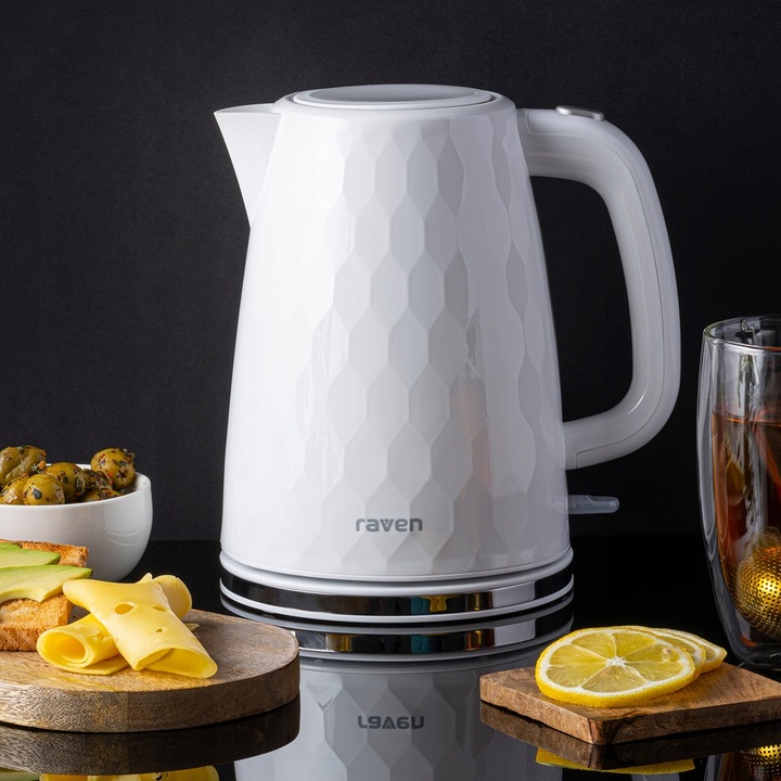 Biały Czajnik elektryczny RAVEN EC025B 1,7 l 2200W