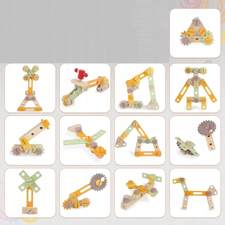 DREWNIANY Warsztat DLA CHŁOPCA Majsterkowicz budowniczy ZESTAW (W070)