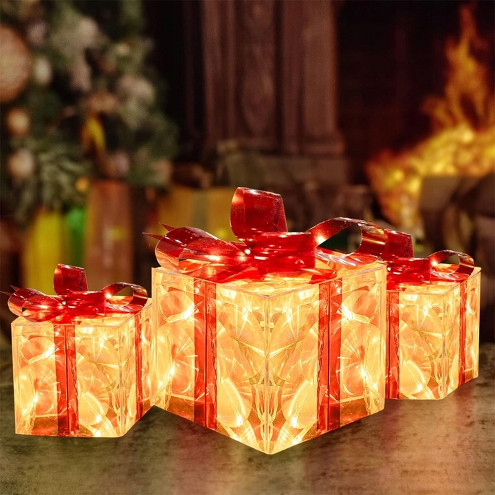 LAMPKI ŚWIĄTECZNE PUDEŁKA 50 LED CIEPŁE Z PILOTEM DO OGRODU DOMU