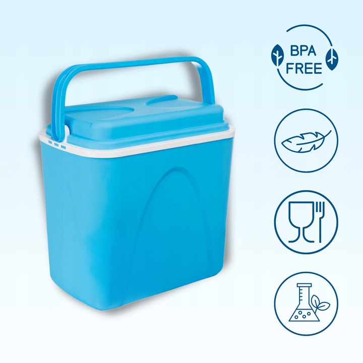 LODÓWKA TURYSTYCZNA 24L na WKŁADY MROŻĄCE niebieska do AUTA kampera PODRÓŻY