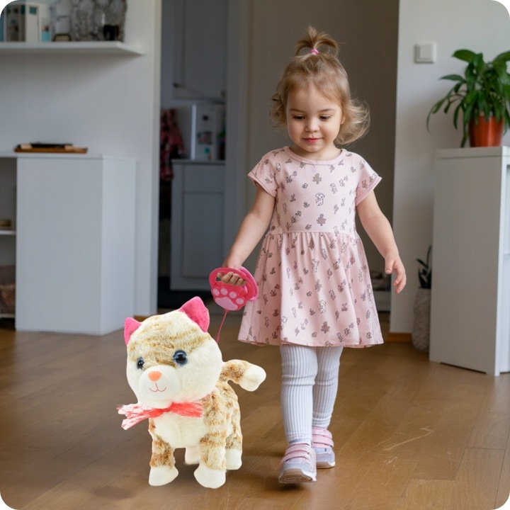 KOTEK INTERAKTYWNY NA SMYCZY MIAUCZY CHODZI GRA DLA DZIECKA NA PREZENT