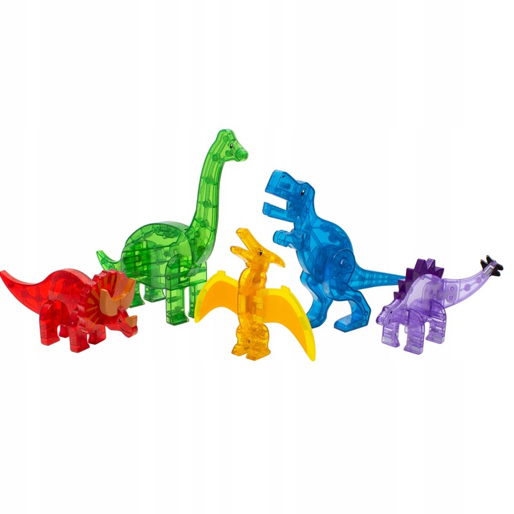 MAGNA TILES Zestaw Dino Klocki Magnetyczne Dinozaury 5 elementów