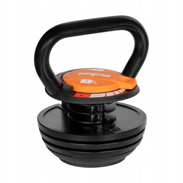 Kettlebell żeliwny automatyczny regulowany odważnik kula 9kg REBEL ACTIVE