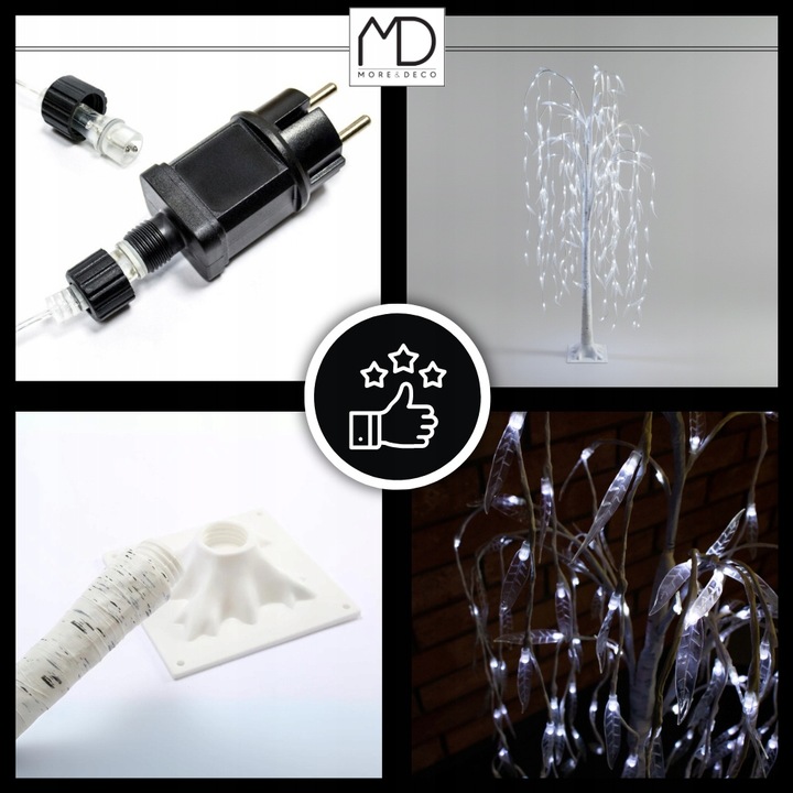 Wierzba świecąca 120 cm 140 LED drzewko barwa zimna dekoracja świąteczna