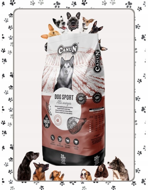Canun dog menu sucha karma pełnoporcjowa dla psów sportowych WOŁOWINA 20kg