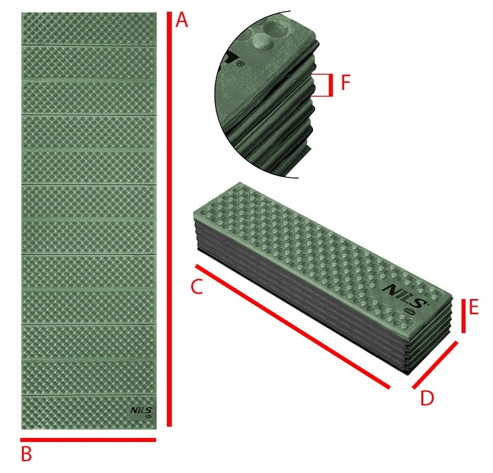 Mata Karimata składana turystyczna 188x60cm NILS na biwak pod namiot DUŻA