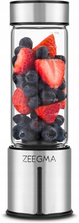 Blender Przenośny Bezprzewodowy DUŻY 465ml 300W ZEEGMA Go Plus SREBRNY
