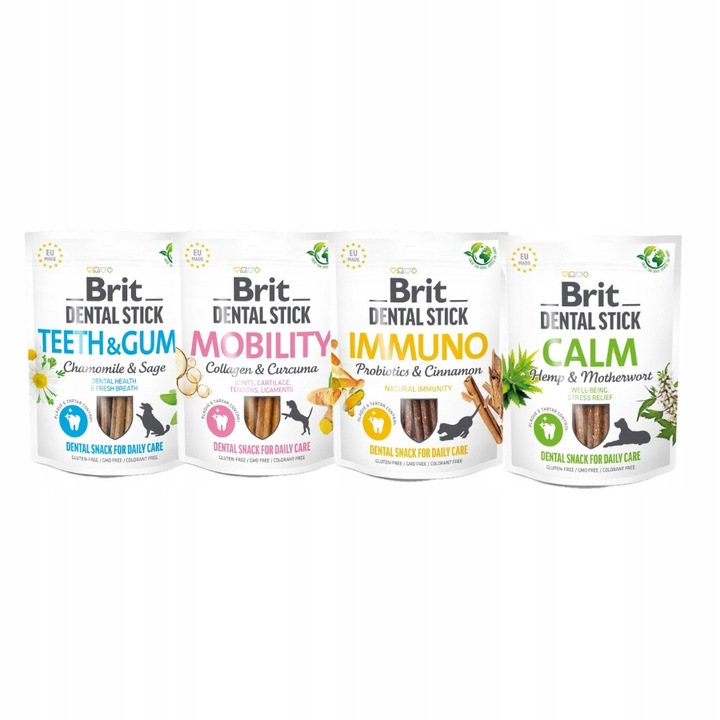Brit Dental Stick Przysmak Dentystyczny dla Psa Zestaw Mix Smaków 4szt*251g